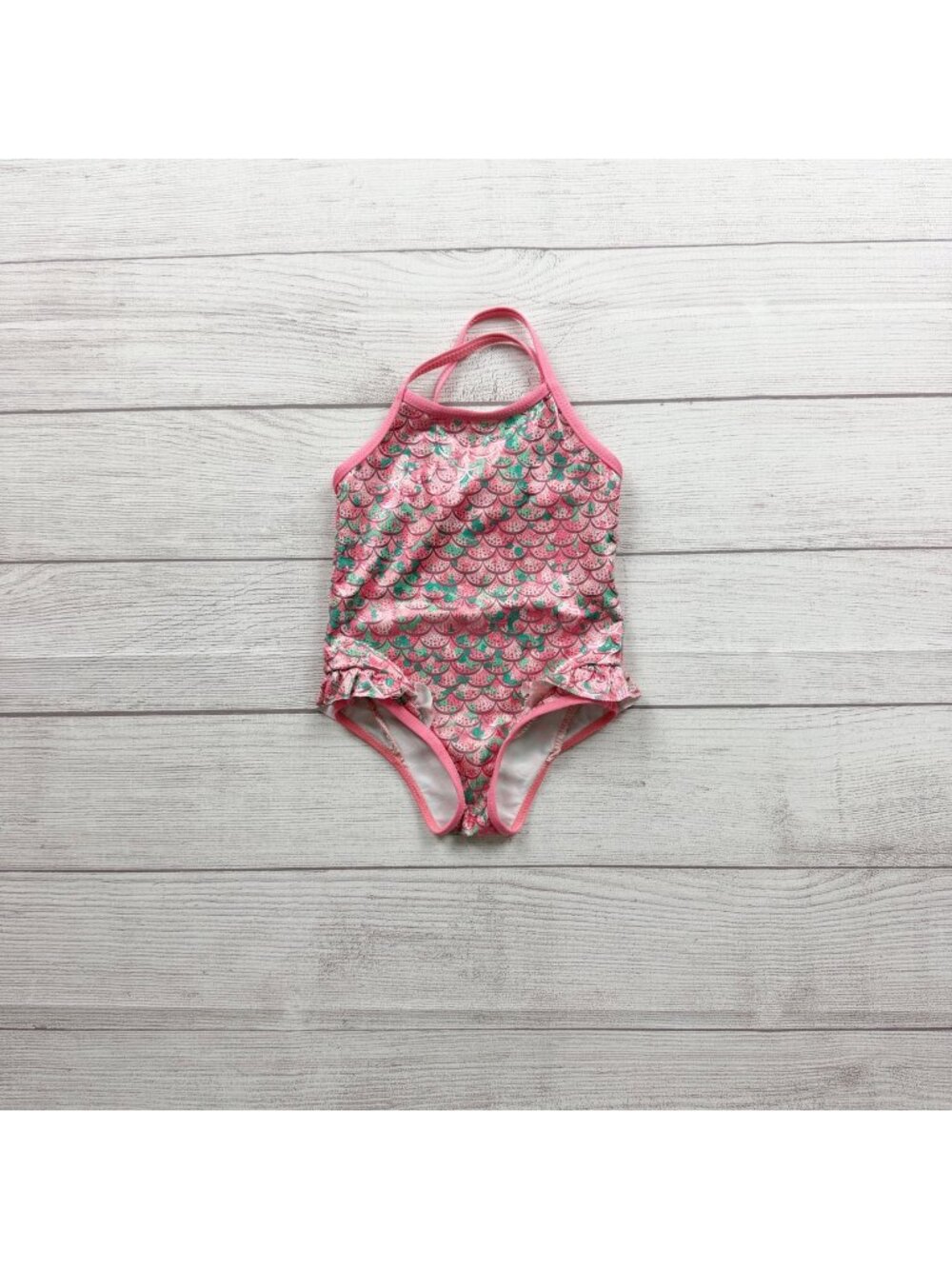 Pink Platinum Baby Girls Mermaid Scale Print One Piece Swimsuit 12-18 Months